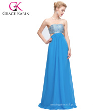 Grace Karin Sexy Beaded Backless Chiffon Ladies Long Evening Party Wear Vestidos CL3437-2